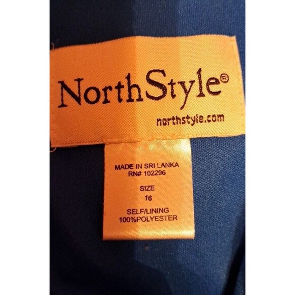 NorthStyle Maxi Dress 16 Paisley Sleeveless Blue White Purple V-Neck Polyester - Picture 15 of 16